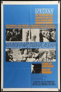 2p987 YEARS OF LIGHTNING DAY OF DRUMS 1sh '66 John F. Kennedy documentary, blue background design