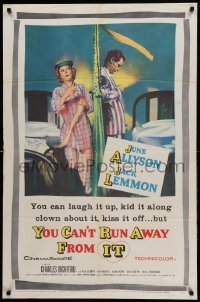 2p993 YOU CAN'T RUN AWAY FROM IT 1sh '56 Jack Lemmon & Allyson in remake of It Happened One Night!