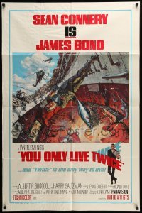 2p994 YOU ONLY LIVE TWICE style A 1sh '67 art of Sean Connery as James Bond by Frank McCarthy!