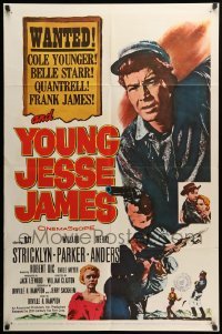 2p996 YOUNG JESSE JAMES 1sh '60 the teenager who became the West's most hunted desperado!
