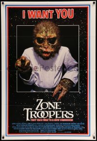 2p999 ZONE TROOPERS 1sh '85 wild C.W. Taylor art of futuristic war zone!