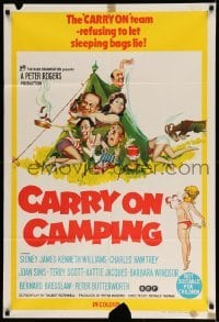 2r748 CARRY ON CAMPING Aust 1sh '70 AIP, Sidney James, English nudist sex, wacky artwork!