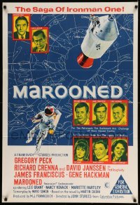 2r761 MAROONED Aust 1sh '70 Gregory Peck & Gene Hackman, great different astronaut image!
