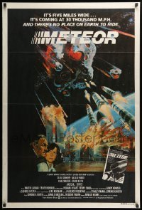 2r762 METEOR Aust 1sh '79 Sean Connery, Natalie Wood, cool sci-fi artwork by Michael Whipple!