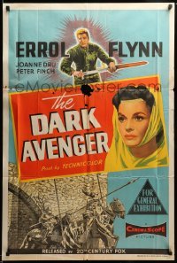 2r773 WARRIORS Aust 1sh '55 Errol Flynn, Joanne Dru & Peter Finch, Dark Avenger!
