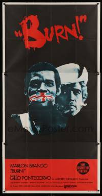 2r741 BURN Aust 3sh '70 Marlon Brando profiteers from war, directed by Gillo Pontecorvo!