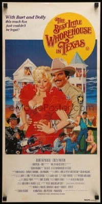 2r799 BEST LITTLE WHOREHOUSE IN TEXAS Aust daybill '82 art of Reynolds & Dolly Parton by Goozee!