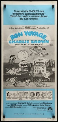 2r810 BON VOYAGE CHARLIE BROWN Aust daybill '80 Peanuts, Charles M. Schulz art, Snoopy!