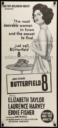 2r827 BUTTERFIELD 8 Aust daybill R60s stone litho of the most desirable callgirl, Elizabeth Taylor