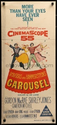 2r833 CAROUSEL Aust daybill '56 Shirley Jones, Gordon MacRae, Rodgers & Hammerstein musical!