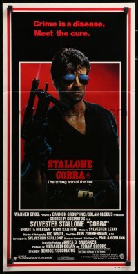 2r843 COBRA Aust daybill '86 crime is a disease and Sylvester Stallone is the cure!