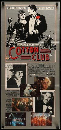 2r848 COTTON CLUB Aust daybill '84 Francis Ford Coppola, Richard Gere, cool art deco design!