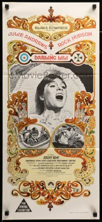 2r851 DARLING LILI Aust daybill '70 hand litho of Julie Andrews & Rock Hudson, Blake Edwards!