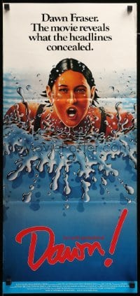 2r852 DAWN Aust daybill '79 cool artwork of Aussie Olympic swimmer Bronwyn Mackay-Payne!