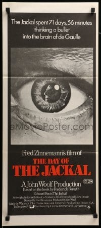 2r853 DAY OF THE JACKAL Aust daybill '73 Fred Zinnemann assassination classic, killer Edward Fox!