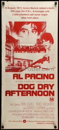 2r865 DOG DAY AFTERNOON Aust daybill '75 Al Pacino, Sidney Lumet bank robbery crime classic!