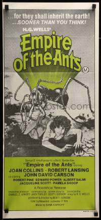 2r873 EMPIRE OF THE ANTS Aust daybill '78 H.G. Wells, great Drew Struzan art of monster attacking!