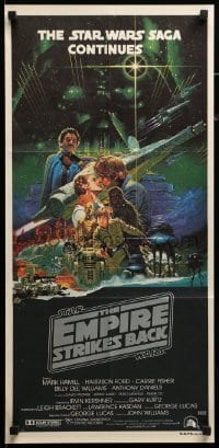 2r875 EMPIRE STRIKES BACK Aust daybill '80 George Lucas sci-fi classic, cool Noriyoshi Ohrai art!