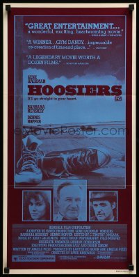 2r902 HOOSIERS Aust daybill '86 best basketball movie ever, Gene Hackman, Dennis Hopper!