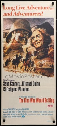 2r919 MAN WHO WOULD BE KING Aust daybill '75 art of Sean Connery & Michael Caine by Tom Jung!