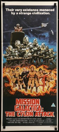 2r921 MISSION GALACTICA: THE CYLON ATTACK Aust daybill '79 Tanenbaum sci-fi art!