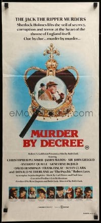 2r925 MURDER BY DECREE Aust daybill '79 Plummer as Sherlock Holmes, James Mason as Dr. Watson!