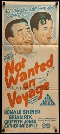 2r927 NOT WANTED ON VOYAGE Aust daybill '57 Ronald Shiner, Brian Rix, Axelholm art!!