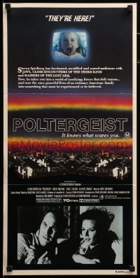 2r934 POLTERGEIST Aust daybill '82 Tobe Hooper horror classic, they're here, Heather O'Rourke!