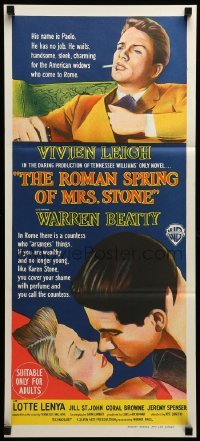 2r944 ROMAN SPRING OF MRS. STONE Aust daybill '61 different stone litho of Beatty & Vivien Leigh!