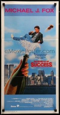 2r948 SECRET OF MY SUCCESS Aust daybill '87 wacky image of Michael J. Fox & huge bottle of champagne