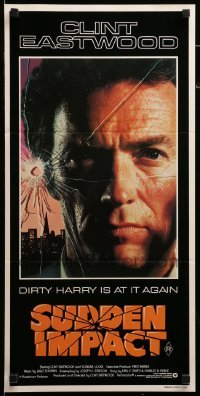 2r966 SUDDEN IMPACT Aust daybill '83 Clint Eastwood is at it again as Dirty Harry, great image!