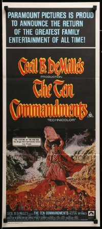 2r974 TEN COMMANDMENTS Aust daybill R72 art of Charlton Heston w/tablets, Cecil B. DeMille!