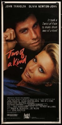 2r983 TWO OF A KIND Aust daybill '84 close-up of John Travolta & Olivia Newton-John!
