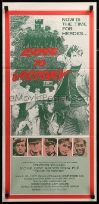 2r987 VICTORY Aust daybill '81 Escape to Victory, soccer players Stallone, Caine & Pele!