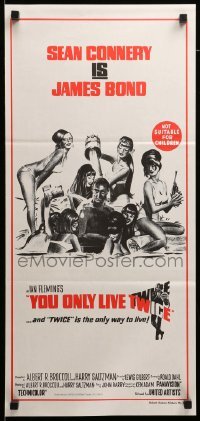 2r998 YOU ONLY LIVE TWICE Aust daybill R80s art of Sean Connery as James Bond w/sexy girls!