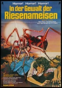 2r528 EMPIRE OF THE ANTS German 33x47 '77 H.G. Wells, great Drew Struzan art of monster attacking!