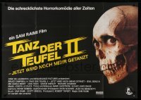 2r530 EVIL DEAD 2 German 33x47 '88 Dead By Dawn, directed by Sam Raimi, close up of creepy skull!
