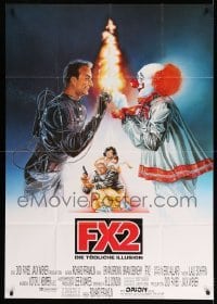 2r531 F/X2 German 33x47 '91 completely different artwork of Bryan Brown with special fx clown!