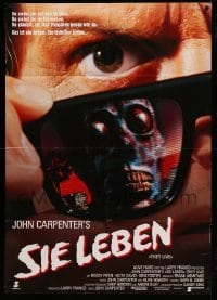 2r549 THEY LIVE German 33x47 '89 Rowdy Roddy Piper, John Carpenter, he's all out of bubblegum!