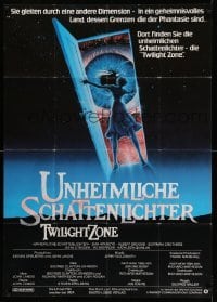 2r551 TWILIGHT ZONE German 33x47 '84 Joe Dante, Spielberg, Landis, Rod Serling, art by Commander!