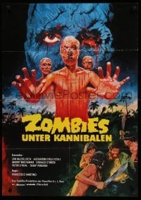 2r611 DOCTOR BUTCHER M.D. German '81 Marino Girolami's Zombi Holocaust, wild different horror art!
