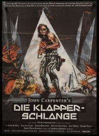 2r619 ESCAPE FROM NEW YORK German '81 John Carpenter, cool artwork of Kurt Russell by Chase!