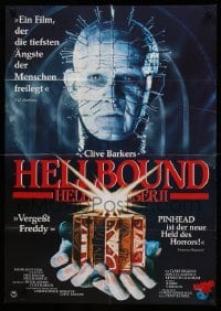 2r643 HELLBOUND: HELLRAISER II German '89 Clive Barker, close-up of Pinhead, he's back!