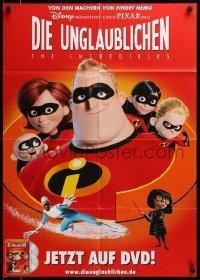 2r656 INCREDIBLES video German '04 Walt Disney/Pixar, Nelson, Jackson, sci-fi superhero family!