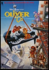 2r691 OLIVER & COMPANY German '88 great art of Walt Disney cats & dogs in New York City!