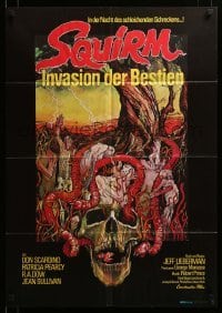 2r711 SQUIRM German '76 wild Drew Struzan horror art, it was the night of the crawling terror!