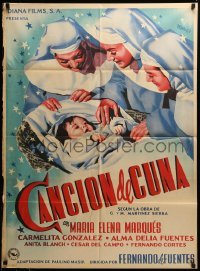 2r371 CANCION DE CUNA Mexican poster '53 artwork of three nuns with baby by Josep Renau!