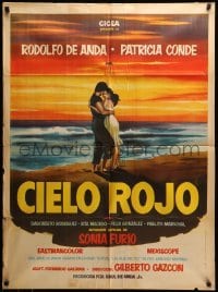 2r372 CIELO ROJO Mexican poster '62 Gilberto Gazcon, romantic beach sunset artwork by Marco!