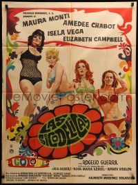 2r402 LAS SICODELICAS Mexican poster '68 artwork of sexy bikini babes!