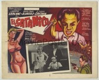 2r035 EL SATANICO Mexican LC '68 art of sexy babe & crazed guy with knife looming over city!